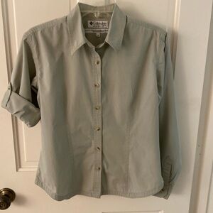 Columbia sportswear Company khaki colored shirt.